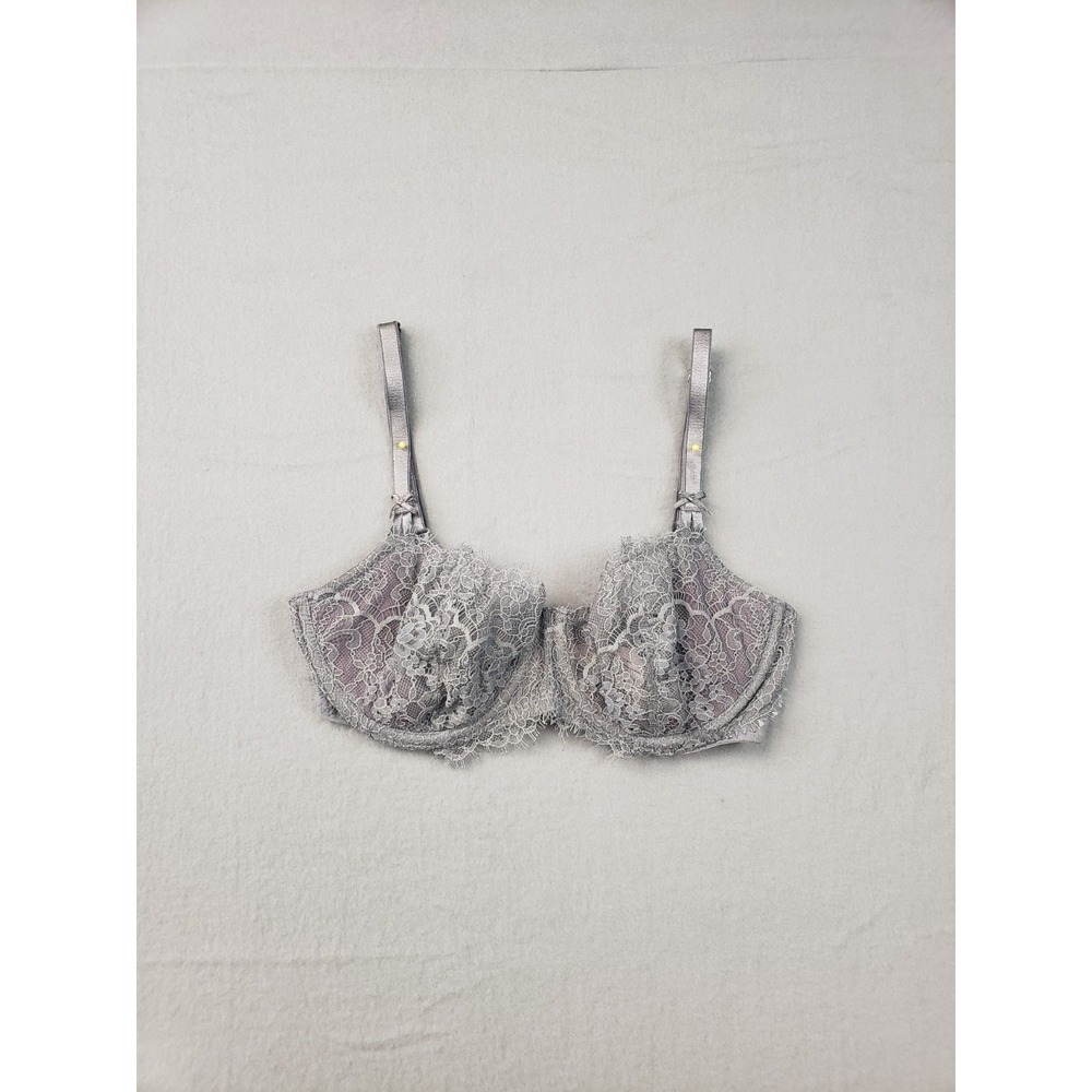 Victorias Secret Women Bra‎ 34D Light Purple Gray Lace Deam Angels Underwired